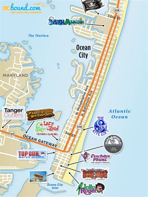 Maps of Ocean City, MD .